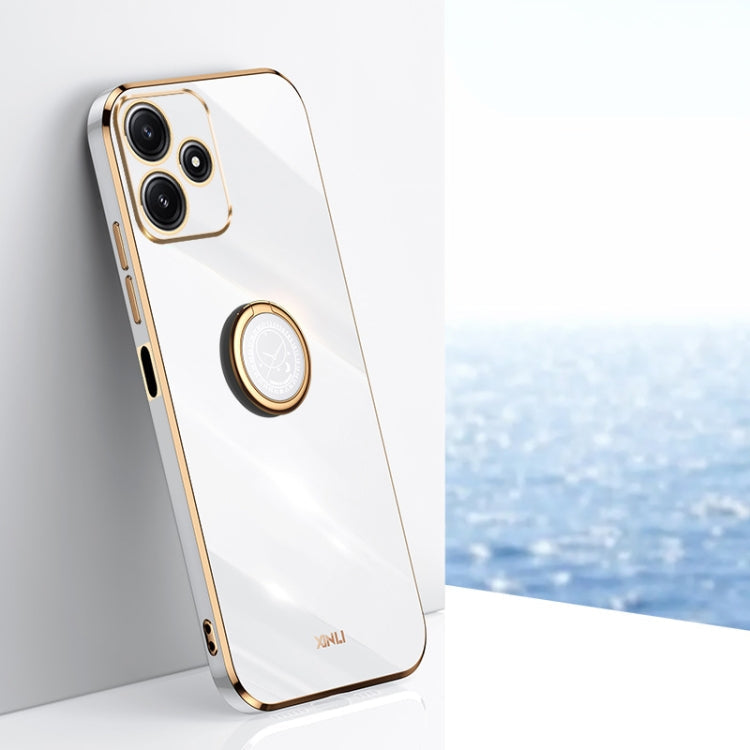 XINLI Straight Edge 6D Electroplate TPU Phone Case with Ring Holder, For Xiaomi Redmi Note 12R, For Xiaomi Redmi K70, For Xiaomi Redmi 12 4G