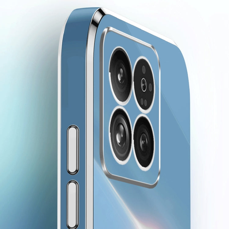 For Xiaomi 14 XINLI Straight Edge 6D Electroplate TPU Phone Case with Ring Holder(Celestial Blue)