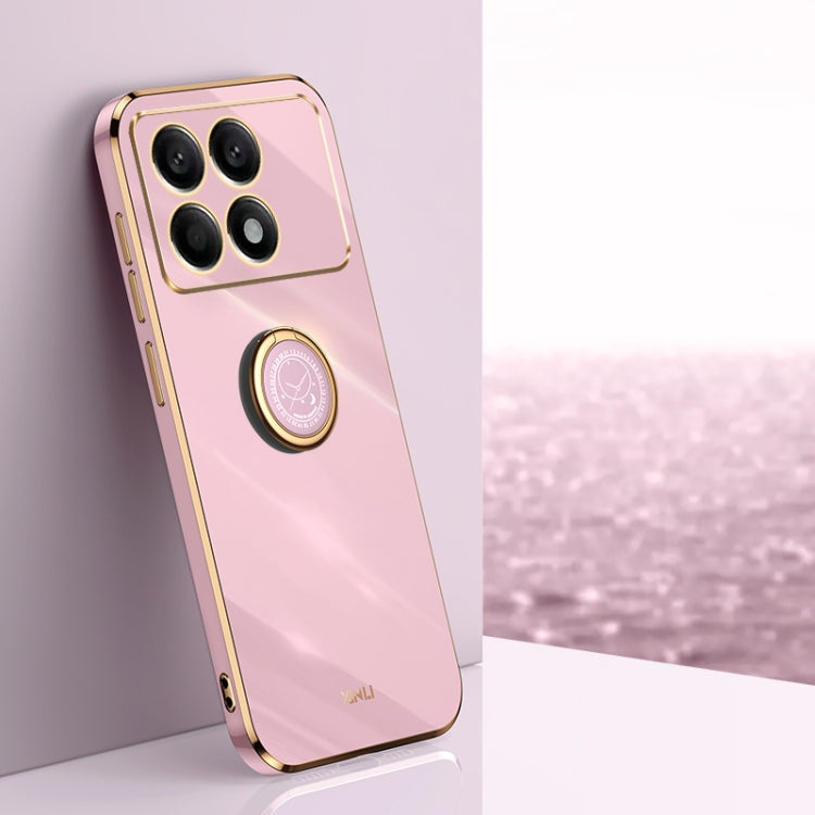 XINLI Straight Edge 6D Electroplate TPU Phone Case with Ring Holder, For Xiaomi Redmi Note 12R, For Xiaomi Redmi K70, For Xiaomi Redmi 12 4G