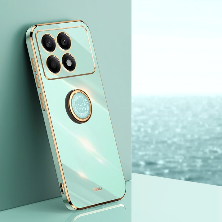 XINLI Straight Edge 6D Electroplate TPU Phone Case with Ring Holder, For Xiaomi Redmi Note 12R, For Xiaomi Redmi K70, For Xiaomi Redmi 12 4G