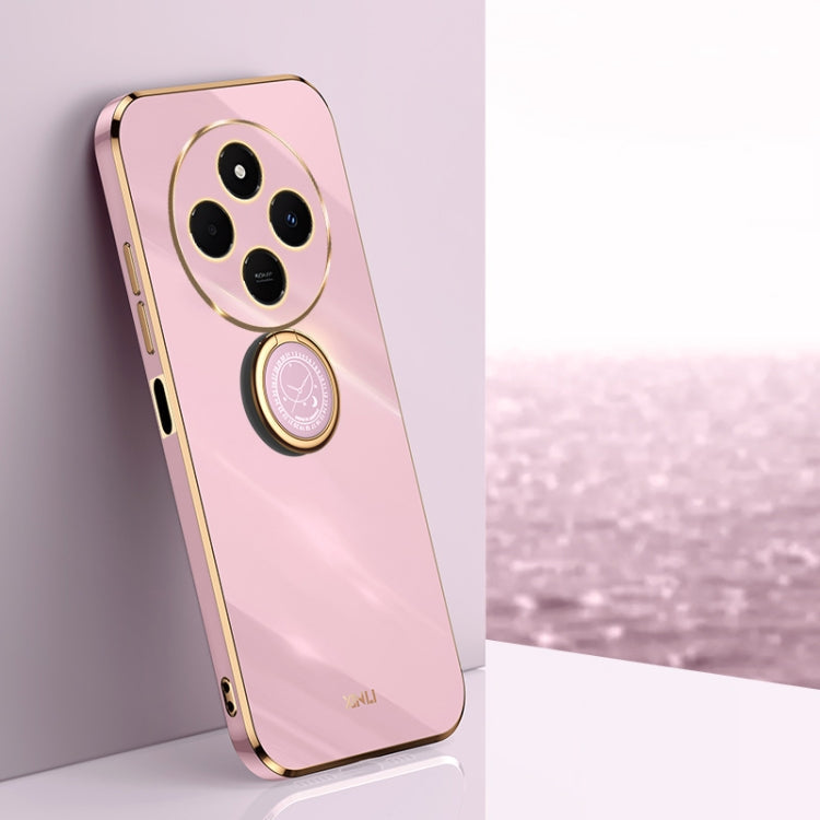 XINLI Straight Edge 6D Electroplate TPU Phone Case with Ring Holder, For Redmi 14C 4G, For Xiaomi Redmi Note 13 Pro 4G, For Xiaomi Redmi Note 13 4G