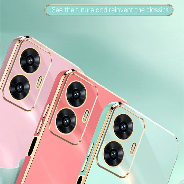 For Realme C55 XINLI Straight 6D Plating Gold Edge TPU Phone Case(Celestial Blue)