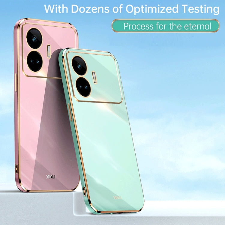 For Realme GT Neo5 SE XINLI Straight 6D Plating Gold Edge TPU Phone Case(Black)