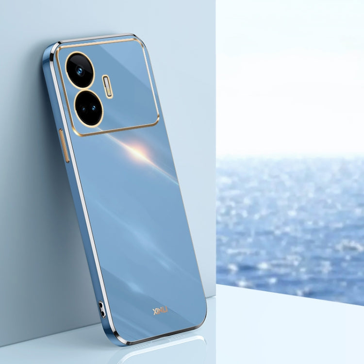 For Realme GT Neo5 SE XINLI Straight 6D Plating Gold Edge TPU Phone Case(Celestial Blue)