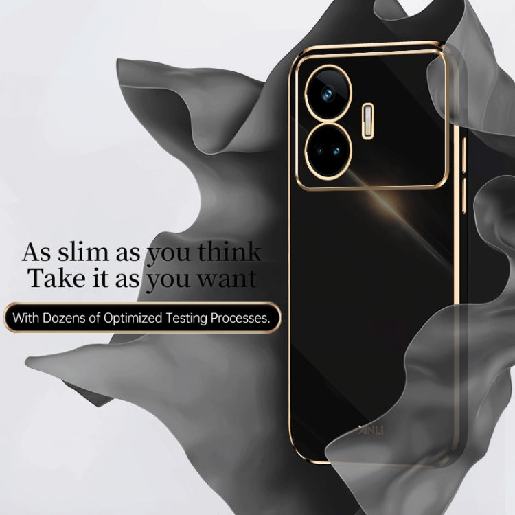 For Realme GT Neo5 SE XINLI Straight 6D Plating Gold Edge TPU Phone Case(Celestial Blue)