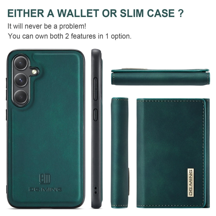 For Samsung Galaxy S24 5G DG.MING M1 Series 3-Fold Multi Card Wallet + Magnetic Phone Case(Green)