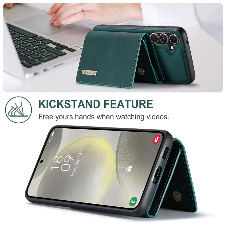 For Samsung Galaxy S24 5G DG.MING M1 Series 3-Fold Multi Card Wallet + Magnetic Phone Case(Green)
