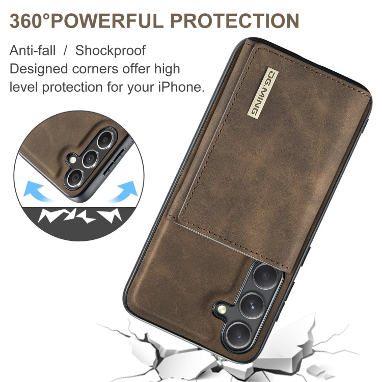 For Samsung Galaxy S24+ 5G DG.MING M1 Series 3-Fold Multi Card Wallet + Magnetic Phone Case(Coffee)