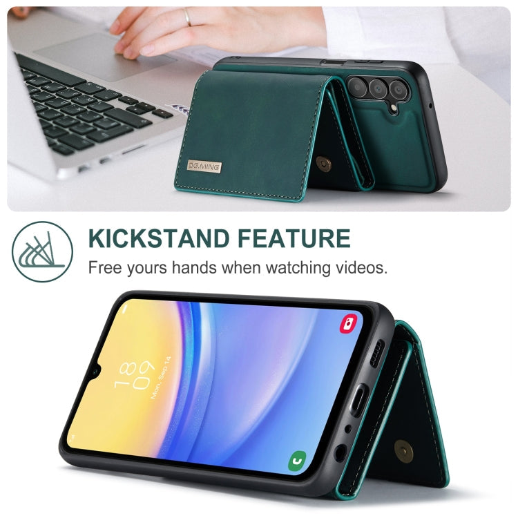 For Samsung Galaxy A15 5G / A15 4G DG.MING M1 Series 3-Fold Multi Card Wallet + Magnetic Phone Case(Green)