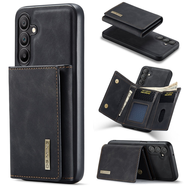 For Samsung Galaxy A15 5G / A15 4G DG.MING M1 Series 3-Fold Multi Card Wallet + Magnetic Phone Case(Black)