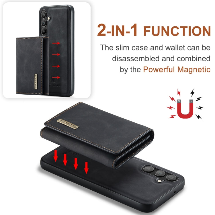 For Samsung Galaxy A15 5G / A15 4G DG.MING M1 Series 3-Fold Multi Card Wallet + Magnetic Phone Case(Black)