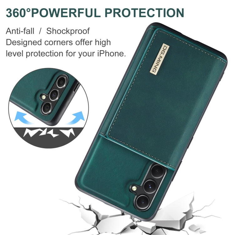 For Samsung Galaxy A35 5G DG.MING M1 Series 3-Fold Multi Card Wallet + Magnetic Phone Case(Green)