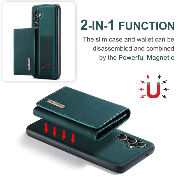 For Samsung Galaxy A35 5G DG.MING M1 Series 3-Fold Multi Card Wallet + Magnetic Phone Case(Green)