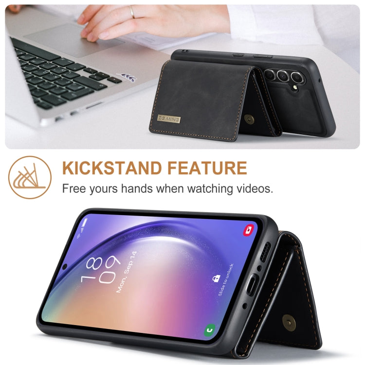 For Samsung Galaxy A35 5G DG.MING M1 Series 3-Fold Multi Card Wallet + Magnetic Phone Case(Black)
