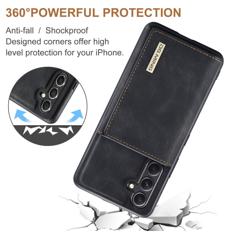 For Samsung Galaxy A35 5G DG.MING M1 Series 3-Fold Multi Card Wallet + Magnetic Phone Case(Black)