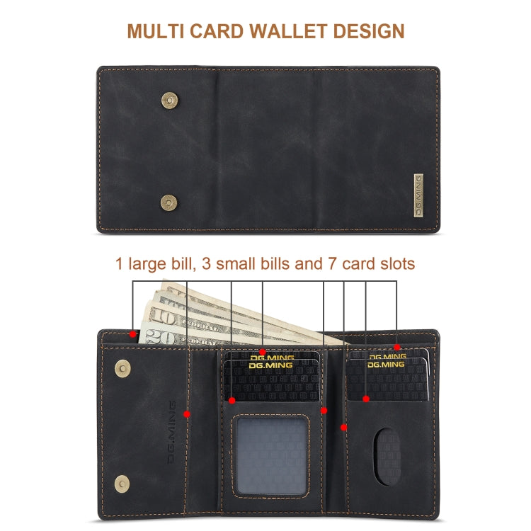 For Samsung Galaxy A35 5G DG.MING M1 Series 3-Fold Multi Card Wallet + Magnetic Phone Case(Black)