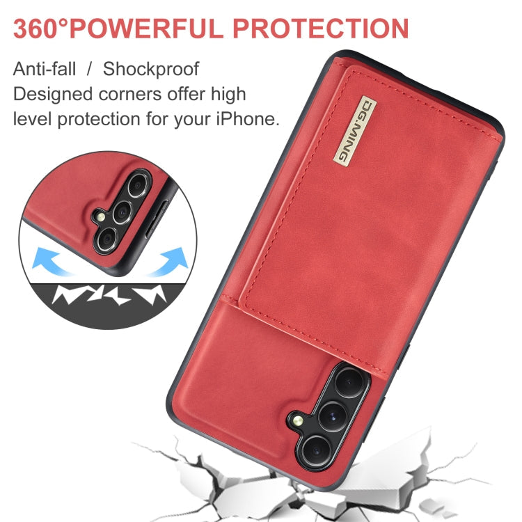For Samsung Galaxy A55 5G DG.MING M1 Series 3-Fold Multi Card Wallet + Magnetic Phone Case(Red)