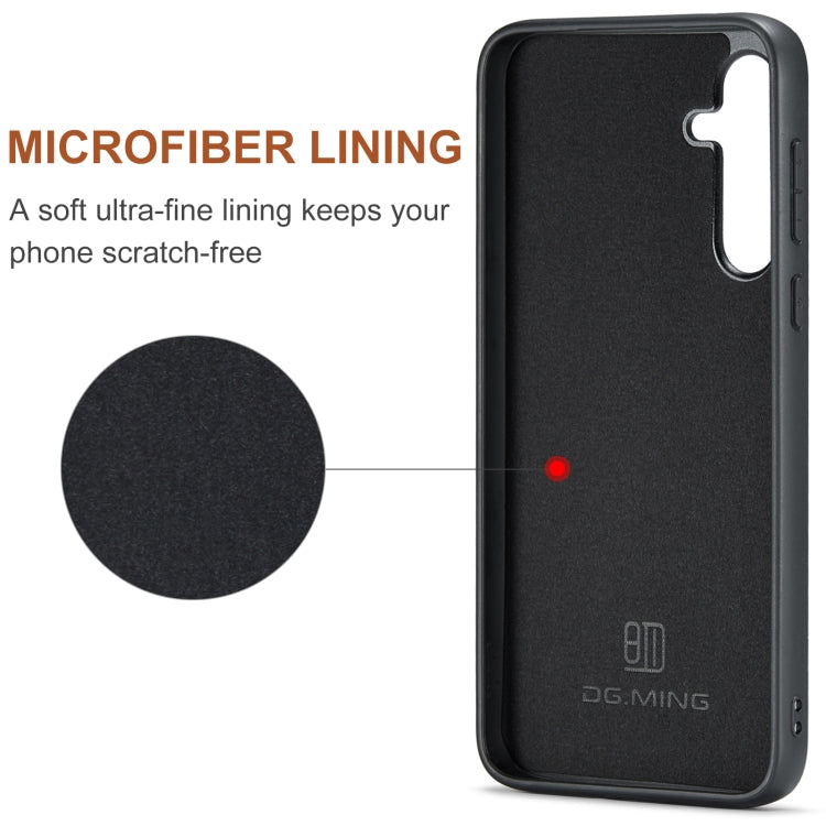 For Samsung Galaxy A55 5G DG.MING M1 Series 3-Fold Multi Card Wallet + Magnetic Phone Case(Red)