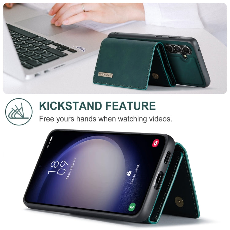For Samsung Galaxy A55 5G DG.MING M1 Series 3-Fold Multi Card Wallet + Magnetic Phone Case(Green)