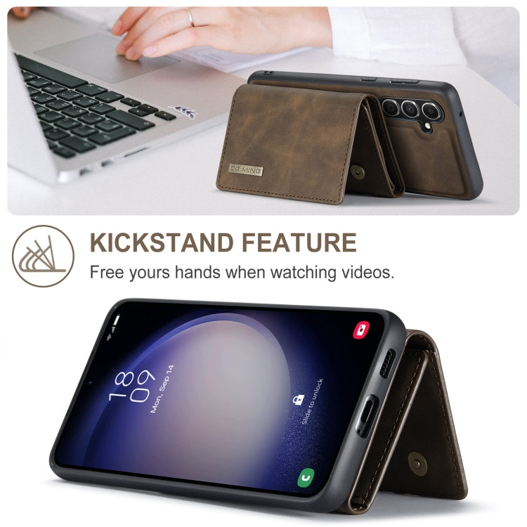 For Samsung Galaxy A55 5G DG.MING M1 Series 3-Fold Multi Card Wallet + Magnetic Phone Case(Coffee)