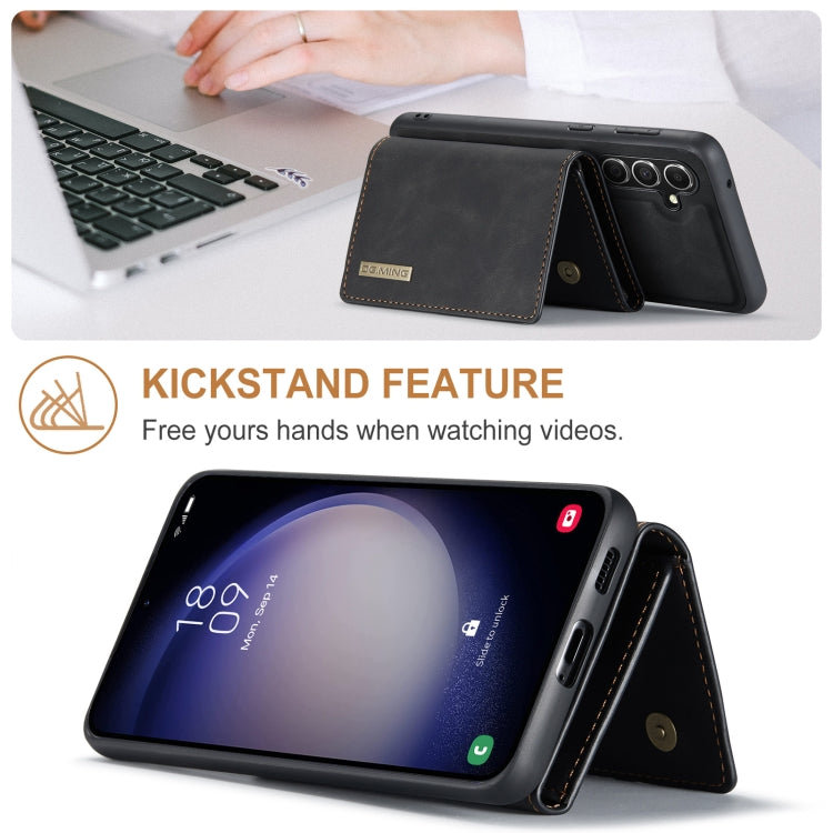 For Samsung Galaxy A55 5G DG.MING M1 Series 3-Fold Multi Card Wallet + Magnetic Phone Case(Black)