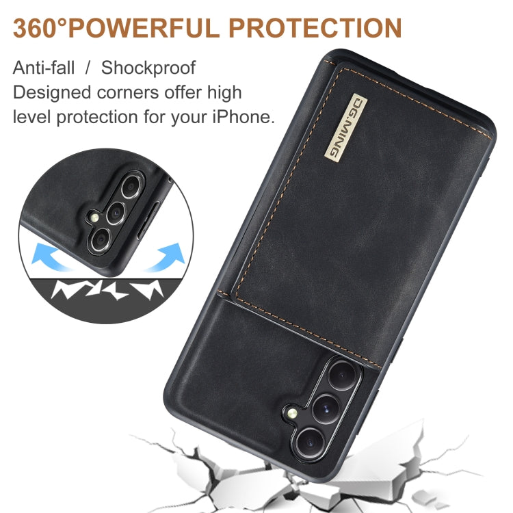 For Samsung Galaxy A55 5G DG.MING M1 Series 3-Fold Multi Card Wallet + Magnetic Phone Case(Black)