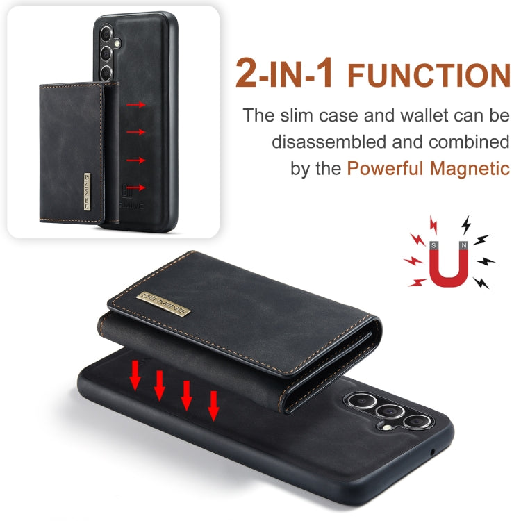 For Samsung Galaxy A55 5G DG.MING M1 Series 3-Fold Multi Card Wallet + Magnetic Phone Case(Black)