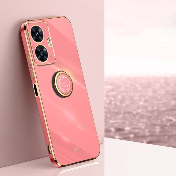XINLI Straight Edge 6D Electroplate TPU Phone Case with Ring Holder, For Realme 11 Pro+ 5G, For Realme GT Neo5 SE, For Realme C55
