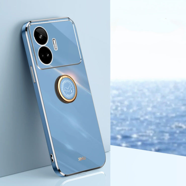 XINLI Straight Edge 6D Electroplate TPU Phone Case with Ring Holder, For Realme 11 Pro+ 5G, For Realme GT Neo5 SE, For Realme C55