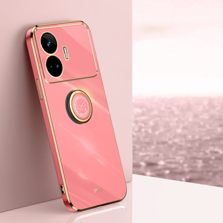 XINLI Straight Edge 6D Electroplate TPU Phone Case with Ring Holder, For Realme 11 Pro+ 5G, For Realme GT Neo5 SE, For Realme C55