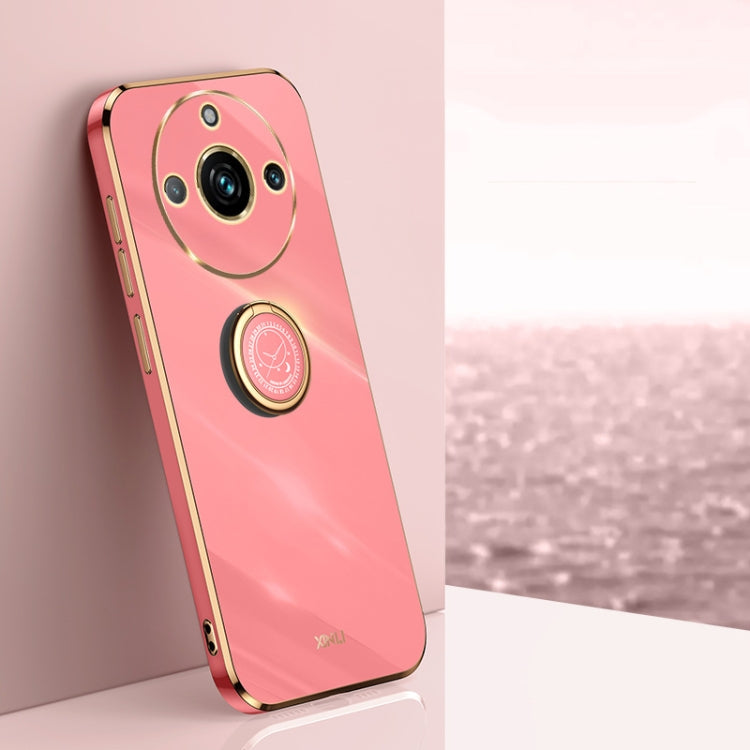 XINLI Straight Edge 6D Electroplate TPU Phone Case with Ring Holder, For Realme 13 Pro Global, For Realme 11 5G, For Realme C53 2023