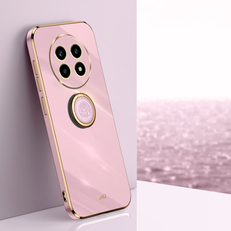 XINLI Straight Edge 6D Electroplate TPU Phone Case with Ring Holder, For Realme 13 Pro Global, For Realme 11 5G, For Realme C53 2023