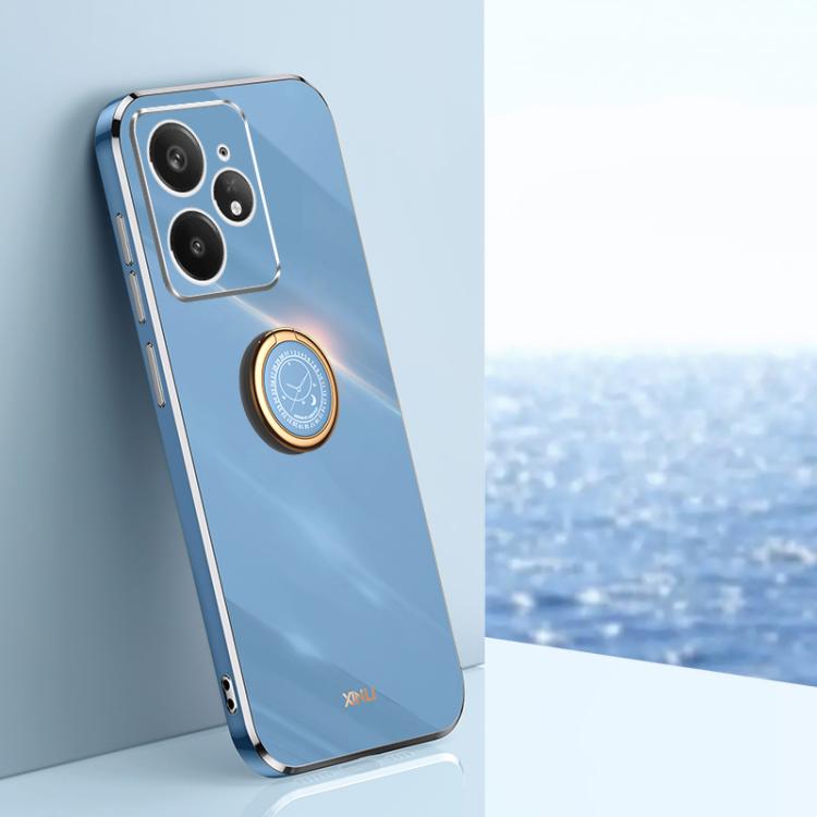 XINLI Straight Edge 6D Electroplate TPU Phone Case with Ring Holder, For Realme Neo7X, For Realme Neo7 SE, For Realme14 Pro+