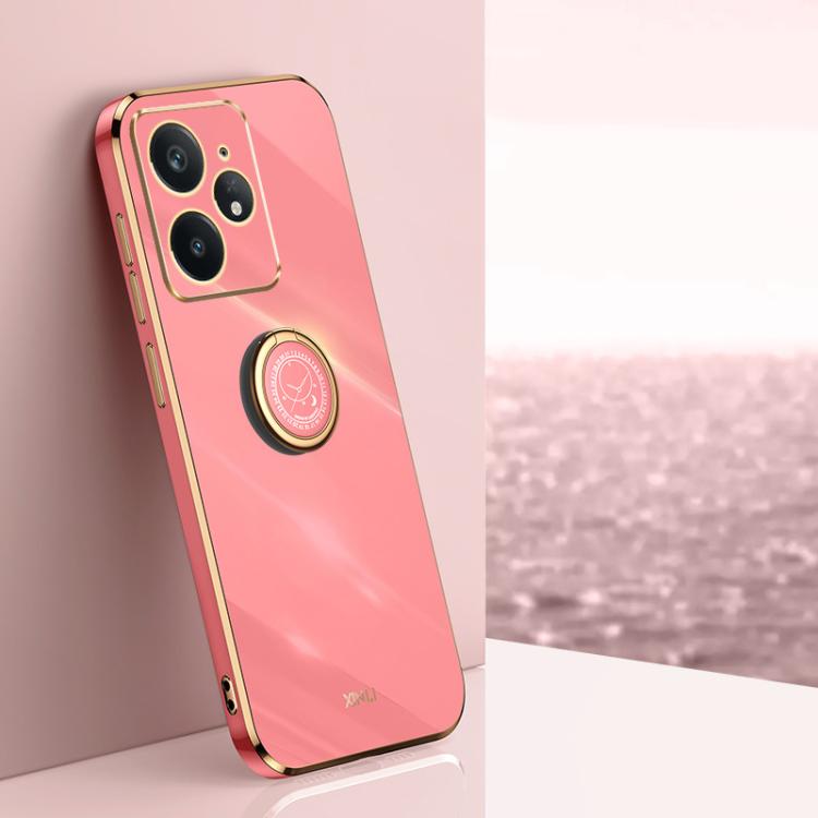 XINLI Straight Edge 6D Electroplate TPU Phone Case with Ring Holder, For Realme Neo7X, For Realme Neo7 SE, For Realme14 Pro+