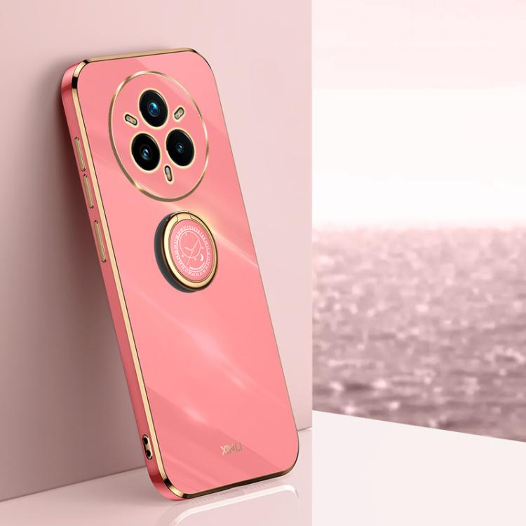 XINLI Straight Edge 6D Electroplate TPU Phone Case with Ring Holder, For Realme Neo7X, For Realme Neo7 SE, For Realme14 Pro+