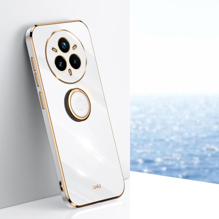 XINLI Straight Edge 6D Electroplate TPU Phone Case with Ring Holder, For Realme Neo7X, For Realme Neo7 SE, For Realme14 Pro+