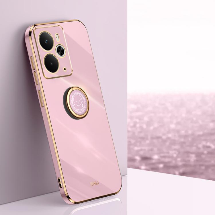 XINLI Straight Edge 6D Electroplate TPU Phone Case with Ring Holder, For Realme GT 8 Pro 5G, For Realme 15 5G Global, For Realme 14 5G Global
