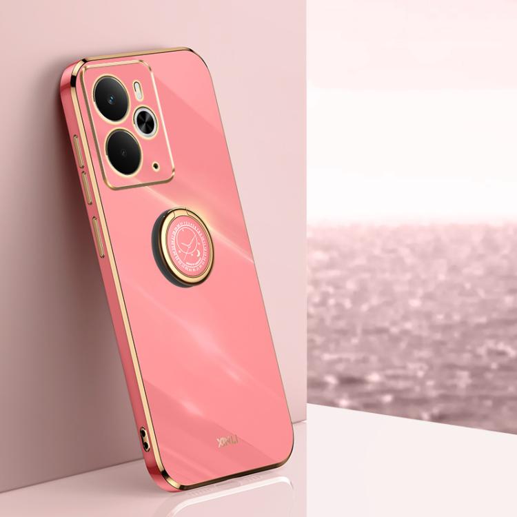 XINLI Straight Edge 6D Electroplate TPU Phone Case with Ring Holder, For Realme GT 8 Pro 5G, For Realme 15 5G Global, For Realme 14 5G Global