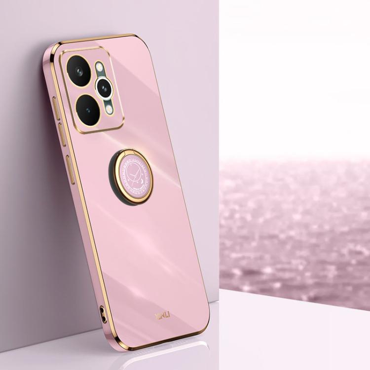 XINLI Straight Edge 6D Electroplate TPU Phone Case with Ring Holder, For Realme GT 8 Pro 5G, For Realme 15 5G Global, For Realme 14 5G Global