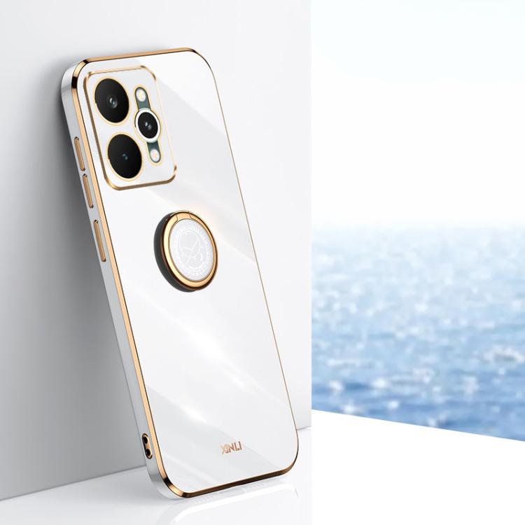 XINLI Straight Edge 6D Electroplate TPU Phone Case with Ring Holder, For Realme GT 8 Pro 5G, For Realme 15 5G Global, For Realme 14 5G Global