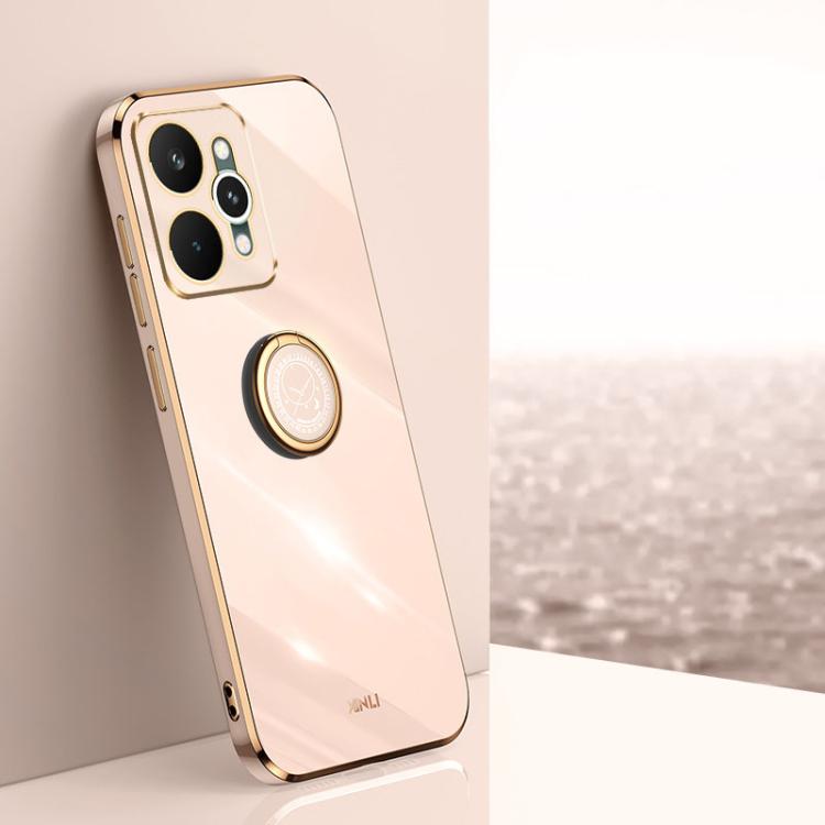 XINLI Straight Edge 6D Electroplate TPU Phone Case with Ring Holder, For Realme GT 8 Pro 5G, For Realme 15 5G Global, For Realme 14 5G Global