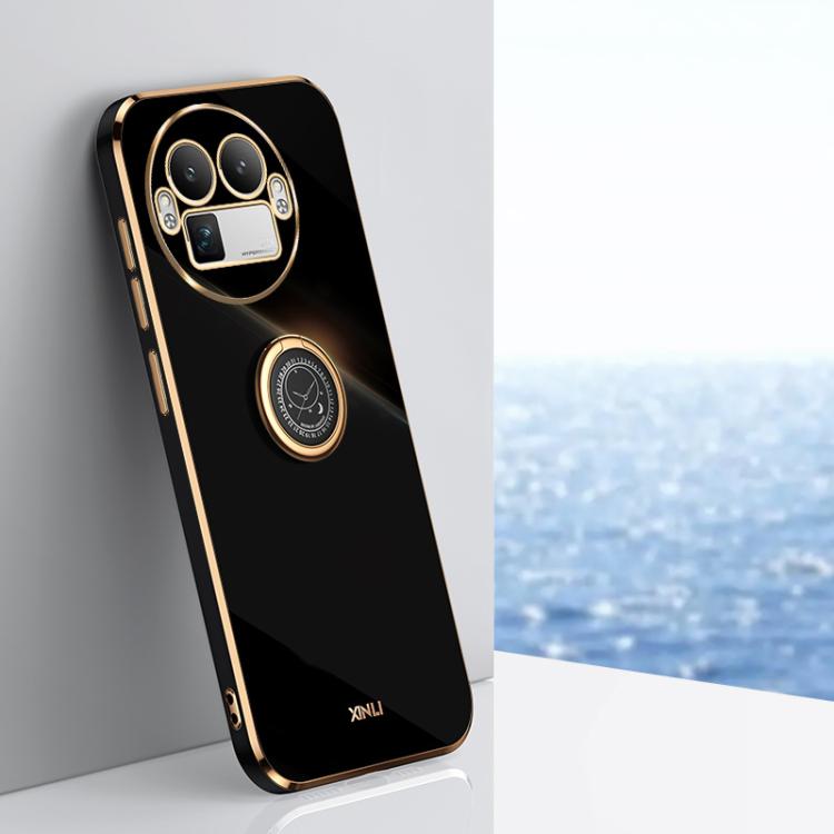 XINLI Straight Edge 6D Electroplate TPU Phone Case with Ring Holder, For Realme GT 8 Pro 5G, For Realme 15 5G Global, For Realme 14 5G Global