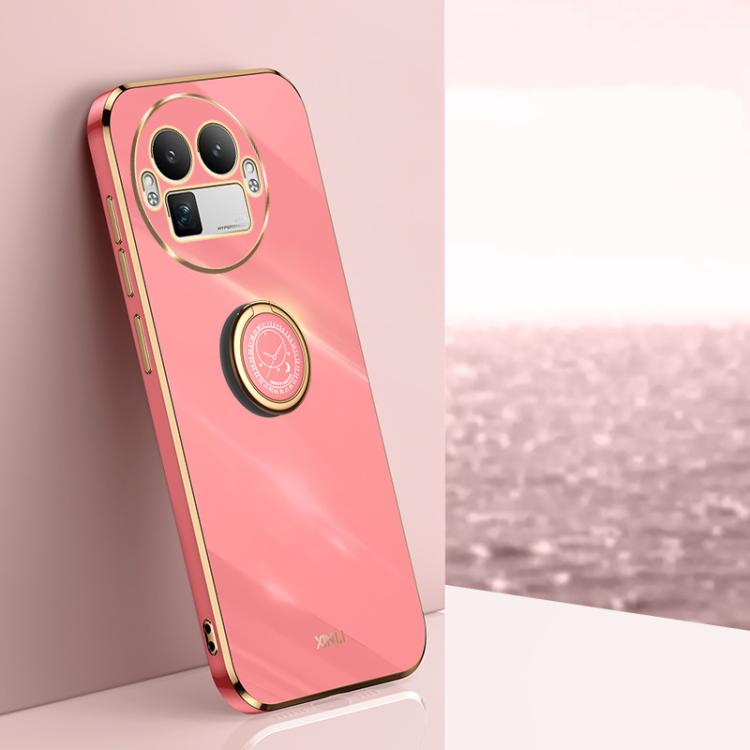 XINLI Straight Edge 6D Electroplate TPU Phone Case with Ring Holder, For Realme GT 8 Pro 5G, For Realme 15 5G Global, For Realme 14 5G Global