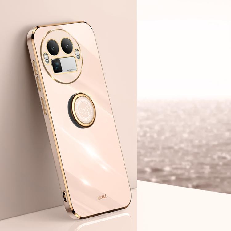 XINLI Straight Edge 6D Electroplate TPU Phone Case with Ring Holder, For Realme GT 8 Pro 5G, For Realme 15 5G Global, For Realme 14 5G Global