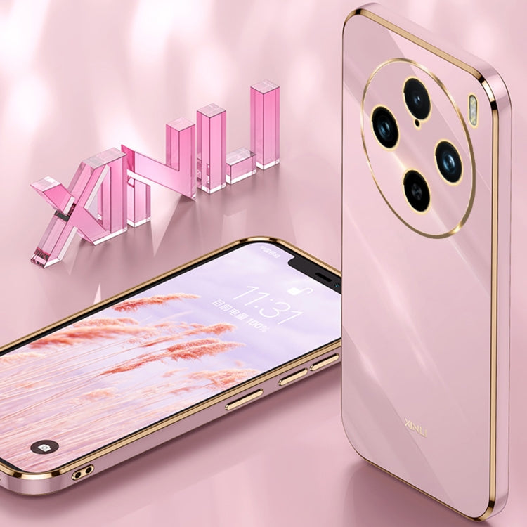 For vivo X100 Pro 5G XINLI Straight Edge 6D Electroplate TPU Phone Case(Cherry Purple)