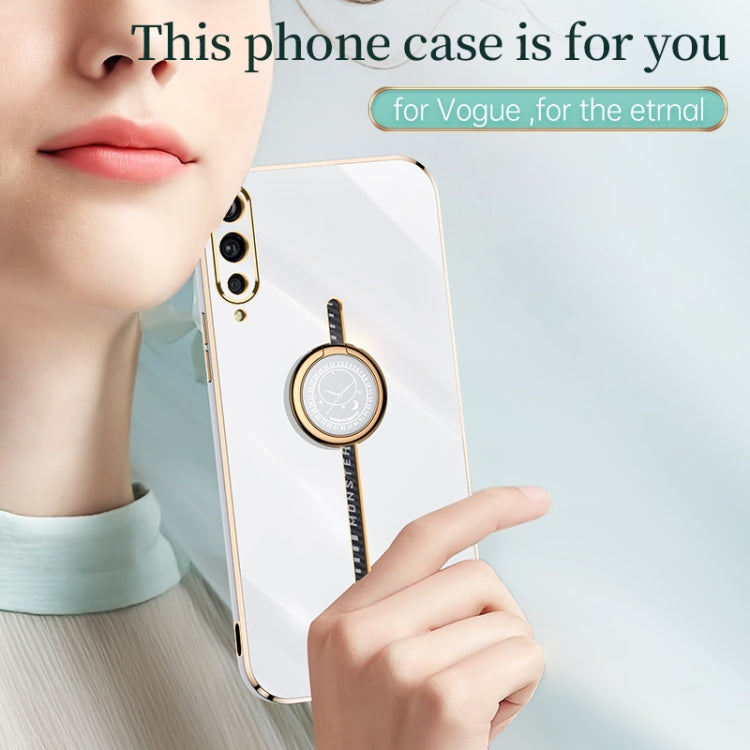 For vivo iQOO Pro XINLI Straight Edge 6D Electroplate TPU Phone Case with Ring Holder(Celestial Blue)