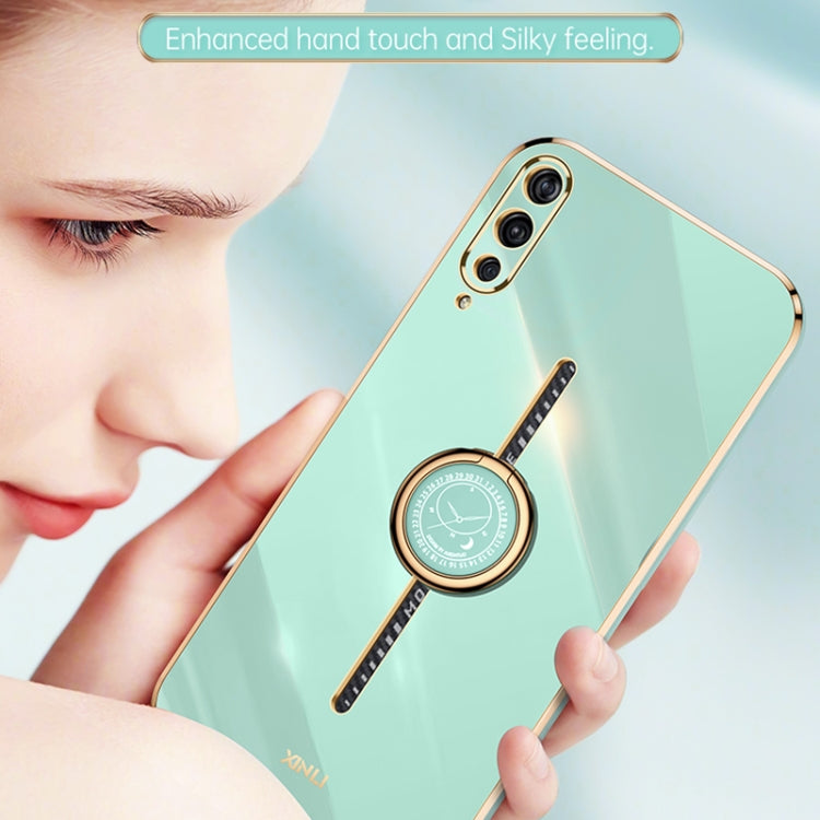 For vivo iQOO Pro XINLI Straight Edge 6D Electroplate TPU Phone Case with Ring Holder(Celestial Blue)
