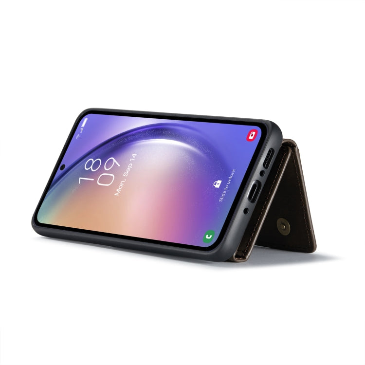 For Samsung Galaxy A54 5G DG.MING M2 Series 3-Fold Multi Card Bag + Magnetic Phone Case(Coffee)