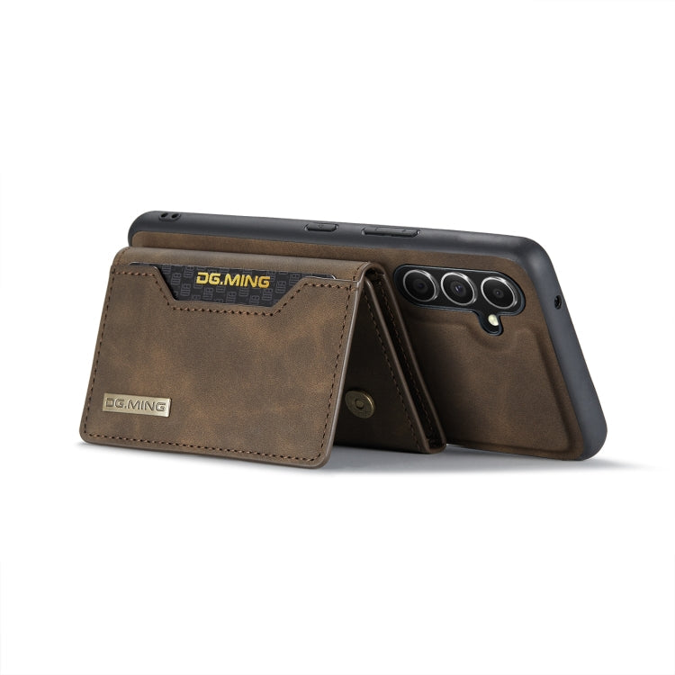 For Samsung Galaxy A54 5G DG.MING M2 Series 3-Fold Multi Card Bag + Magnetic Phone Case(Coffee)