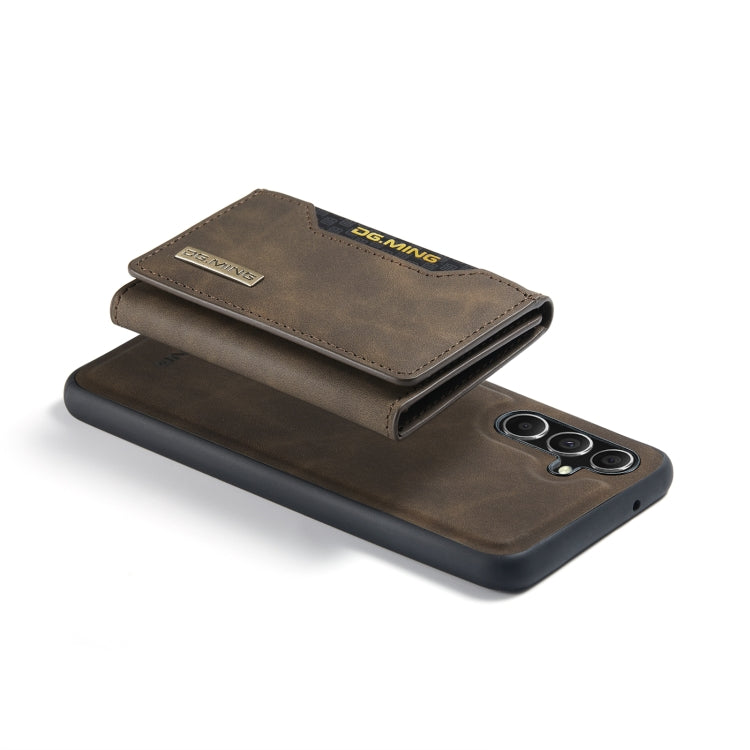 For Samsung Galaxy A54 5G DG.MING M2 Series 3-Fold Multi Card Bag + Magnetic Phone Case(Coffee)
